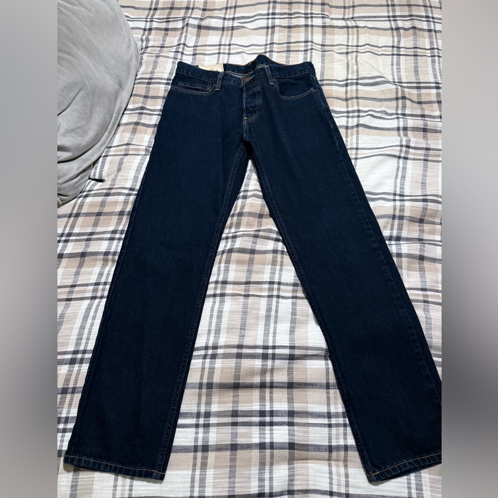 Hollister Men's Dark Blue Straight Jeans